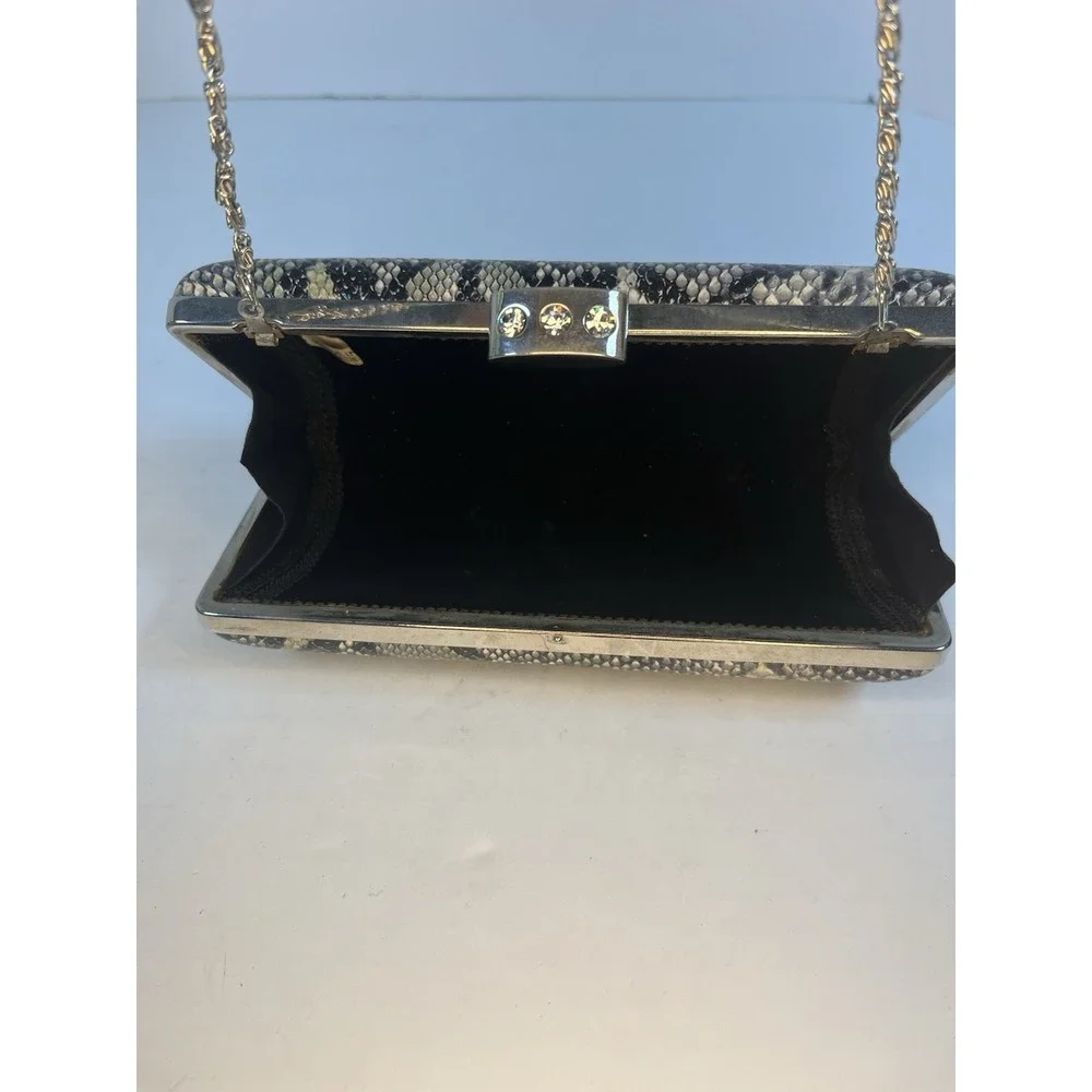 Women's Faux Leather Snakeskin Envelope Clutch Bag Convertible‎ Shoulder Strap